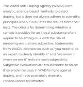 The World Anti-Doping Agency (WADA) uses.jpeg